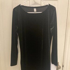 Vintage Velvet Black Long Sleeve Old Navy Dress